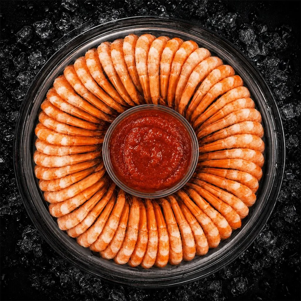 Premium cocktail shrimp with sauce