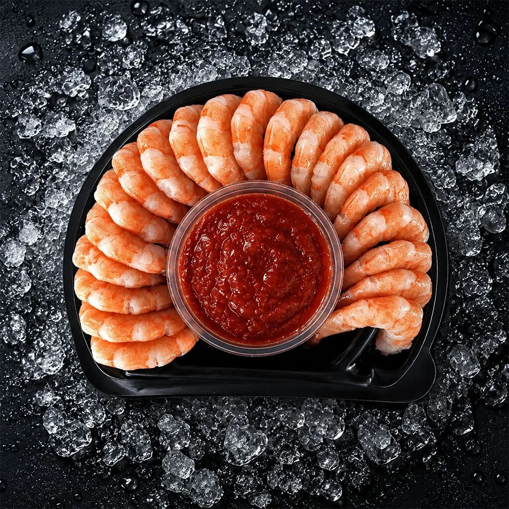 Half moon shrimp platter