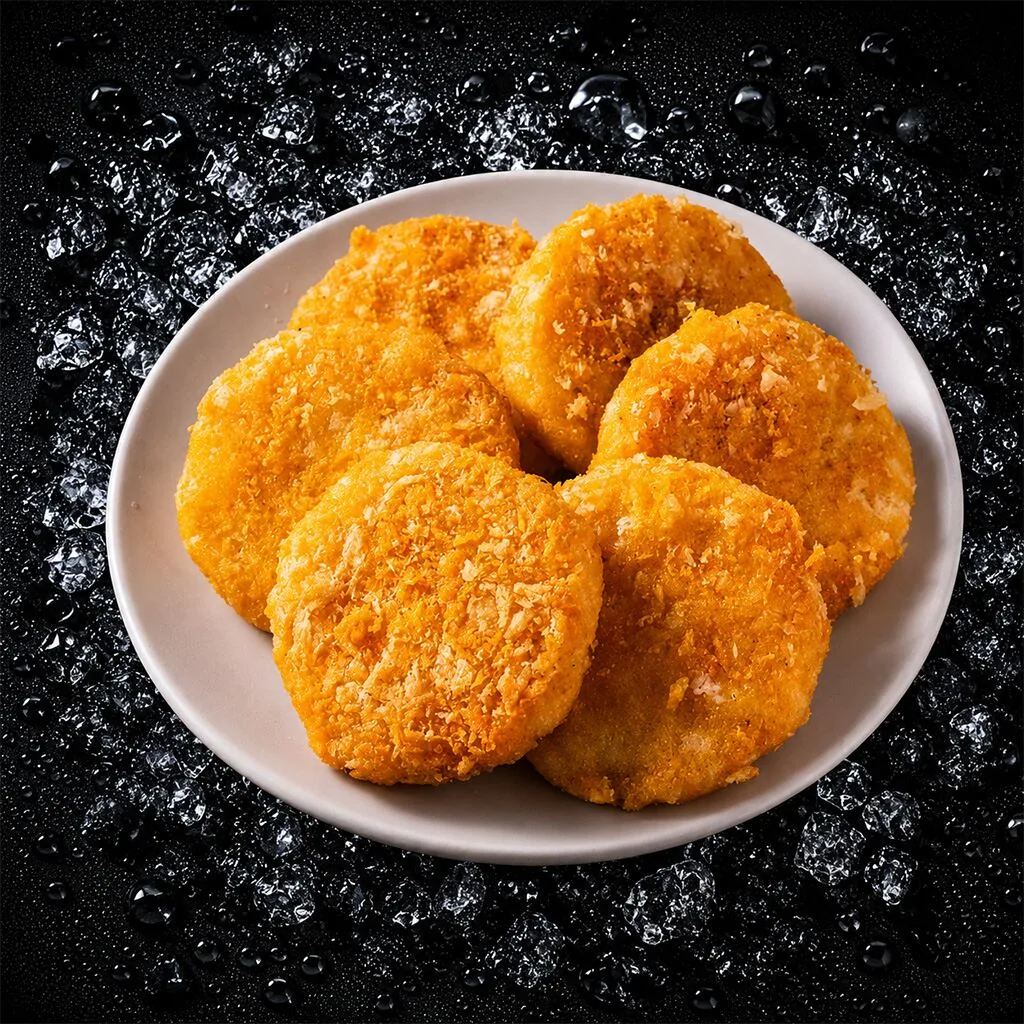 Golden breaded shrimp patty