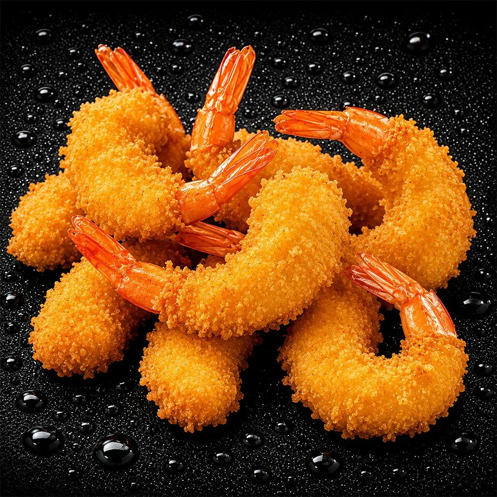 Breaded tail-on shrimp
